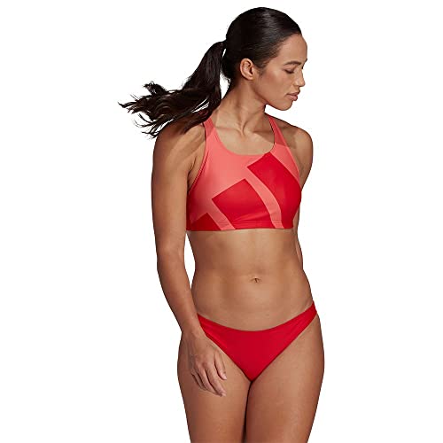 Foto von adidas Damen B Bars Bikini Swimsuit, Top:semi Turbo Bottom:vivid Red S21, L EU