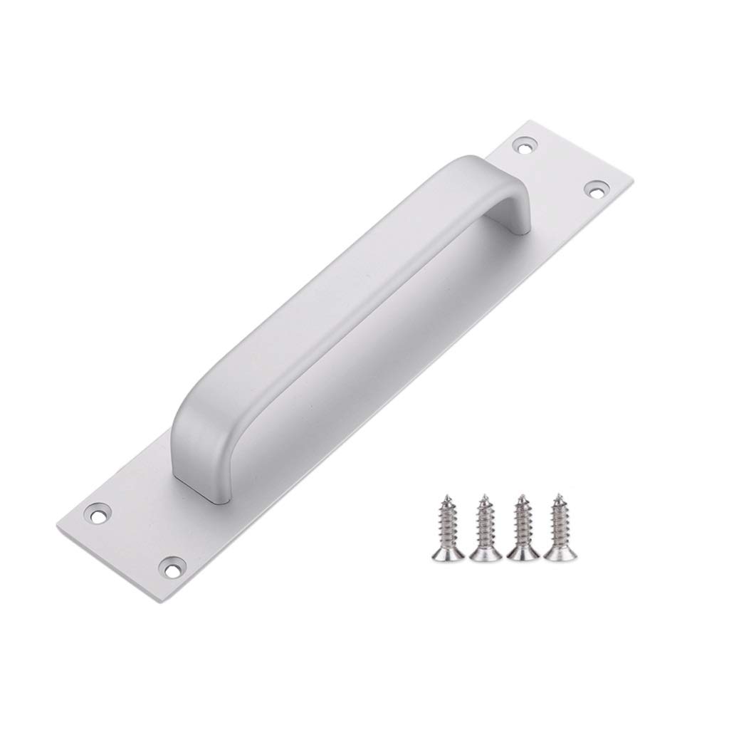 Poignées de porte carrées en aluminium au design épuré pour grands vitrages