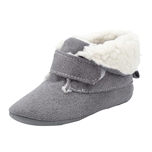 Unisex Baby Toddler Faux-F𝐮r-Lined Booties Soft Sole Non Slip Plus Velvet Winter Boots for Babies Casual Dress Shoes