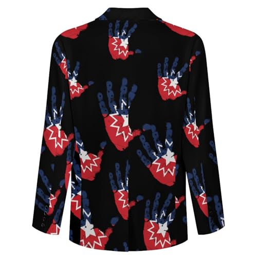 Juneteenth Flag Palm Print Funny Suits Blazer for Men Business Jacket 2 Button Sport Coat Wedding Office4