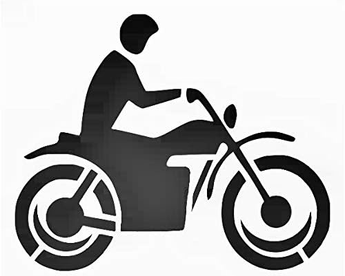 Motorcycle Reusable Sturdy Stencil Clear Custom Cut Plastic Sheet Template Cutout Sign DIY Supplies for Airbrush Painting Drawing 1-5x6 inch