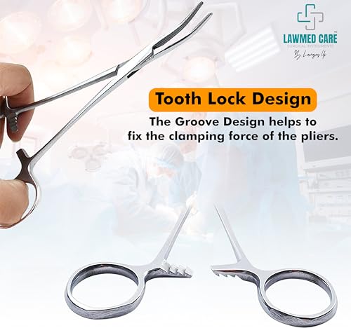 Image of Kelly Hemostat Forceps - Precision Surgical Tool for Medical and Crafting Applications (5.5 inch Curved)