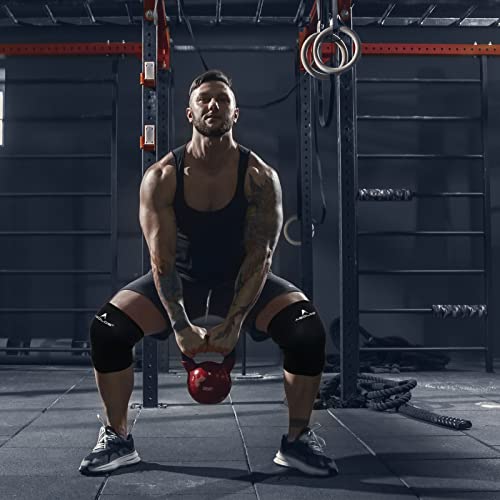 AEOLOS Knee Sleeves (1 Pair),7mm Compression Knee Braces for Heavy-Lifting,Squats,Gym and Other Sports (Black Medium) - Image 4