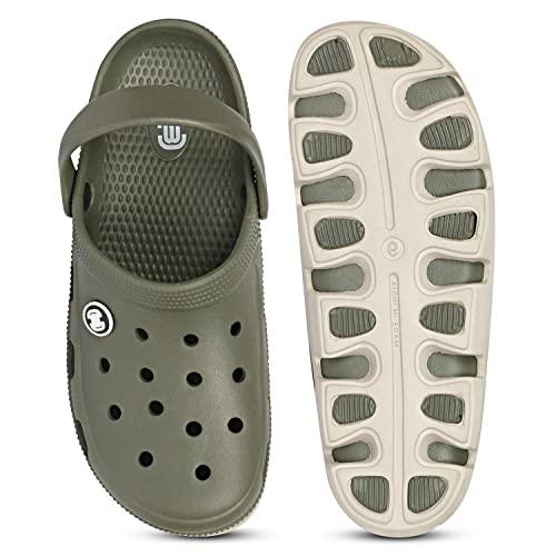 Image of MOZAFIA Leo Mens ANOTAMICAL Cupping Sole | Adjustable Back Strap Sandal to Slider | Ultra Light and Highly Flexible EVA Sandals | Clogs for Casual WEAR|Beige