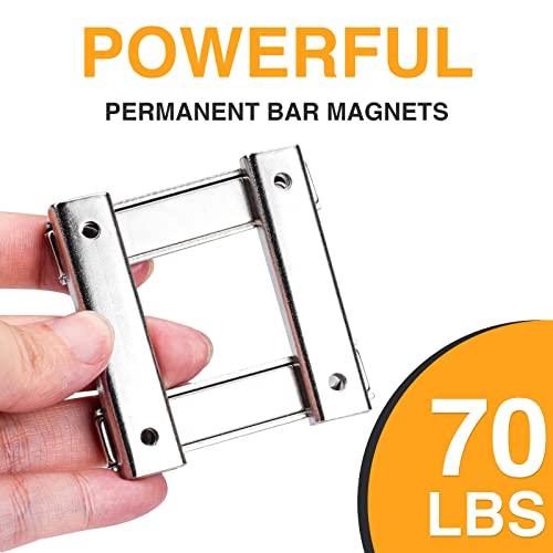 Trymag Neodymium Rectangular Magnets 70Lbs, 60 X 13.5 X 5Mm Strong Bar Magnets With Countersunk Hole And Steel Capsule, Heavy Duty Industrial Rare Earth Magnets With Screw For Wall Mounting, Pack Of 6 #TOP3