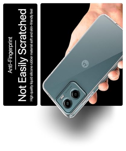 Image of WOW IMAGINE Transparent Back Cover Case for Motorola Moto G05 | Raised Bumps for Full Device & Camera Protection Shockproof TPU Silicone Back Case Mobile Cover - Transparent