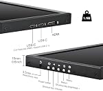 12.3 Inch Secondary Monitor, IPS Stretched Bar LCD Travel Display 1920 * 720 HDMI USBC, Mini Portable Monitor Metal Material for Laptop Computer Windows Aida64 GPU CPU RAM Monitoring,Built-in Speaker