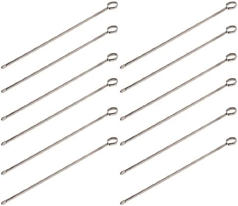 NEW, 8-Inch Long Stainless Steel Skewers, Barbecue Skewers, BBQ Skewers, Ring-Tip Handle, 1-Dozen Product Name