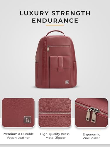 Image of EUME Nexa Backpack Bag For Man | 2 Large Compartment office Laptop Backpack | Fits Up to 15.6 inch Laptop | Vegan Leather | Travel Bag | Laptop Backpack For Men and Women