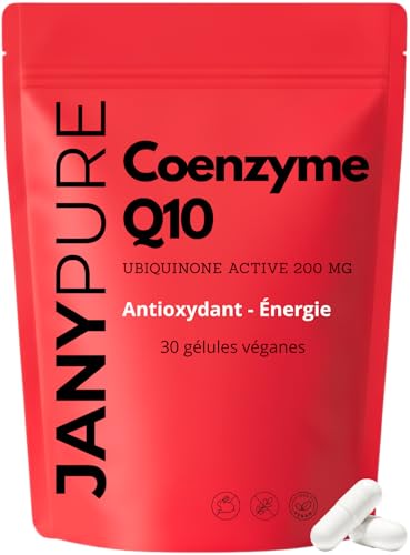 Coenzyme Q10 200 mg - Ubiquinone Active - Antioxydant Puissant - Énergie Cellulaire Vitalité - Complément Alimentaire Anti-Âge - Peau Ferme et Tonique - Sans Gluten 30 Gélules Végétales - Cure 1 Mois