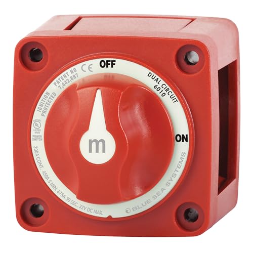 Image of Blue Sea Systems Mini Dual Circuit Battery Switch, Red, 6010 m‑Series