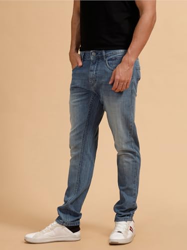 Image of WROGN Men's Stretch Cotton Jeans | Solid | Slim Fit
