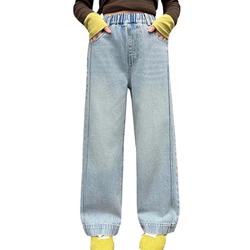 Pantalones vaqueros holgados y elásticos para niñas cómodos de pierna ancha