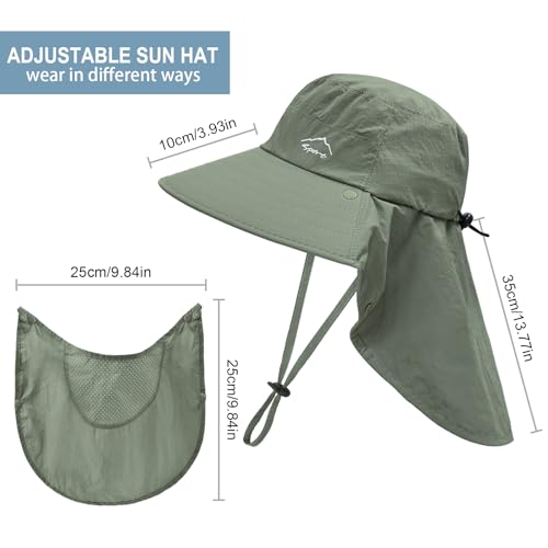 Image of Sun Hat for Men Women with Neck Flap,UPF 50+ UV Protection Fishing Hat