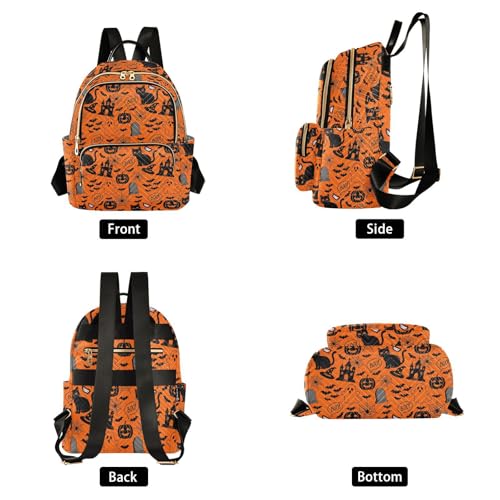 Image of ALAZA Halloween Orange Festive Women Backpack Purse Ladies Fashion Shoulder Bag Daypack Travel Bag 10L
