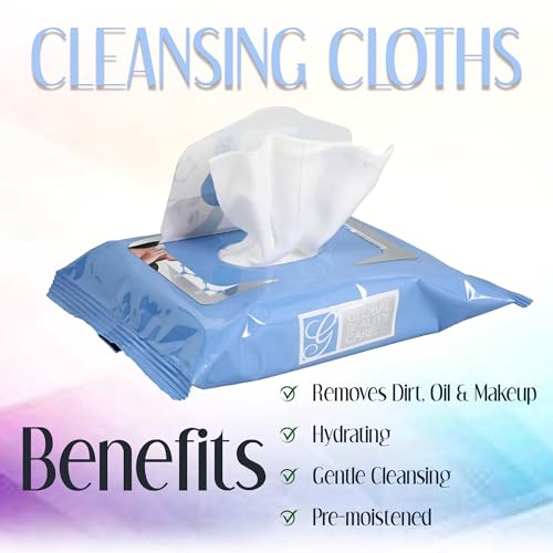 Global Beauty Care Retinol Makeup Remover Wipes with Collagen Renewing Support - Facial Cleansing Cloths, Remove Waterproof Mascara, Oil & Dirt, Texture Smoothing, All Skin Types, 120 Count (4-Pack)