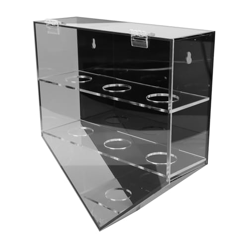 TARSHYRY Vitrina de Béisbol para Montaje en Pared, Caja de Almacenamiento de Bolas de Acrílico Premium con 7 Orificios y Tapa de Sellado Magnético para Coleccionistas de Pelotas d
