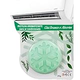 Pastilha Bactericida Aromatizante para Ar Condicionado Split – Chá Branco e Alecrim (25g) Higienizadora Ação neutralizadora de odores Aroma contínuo ELIMINA MAU CHEIRO