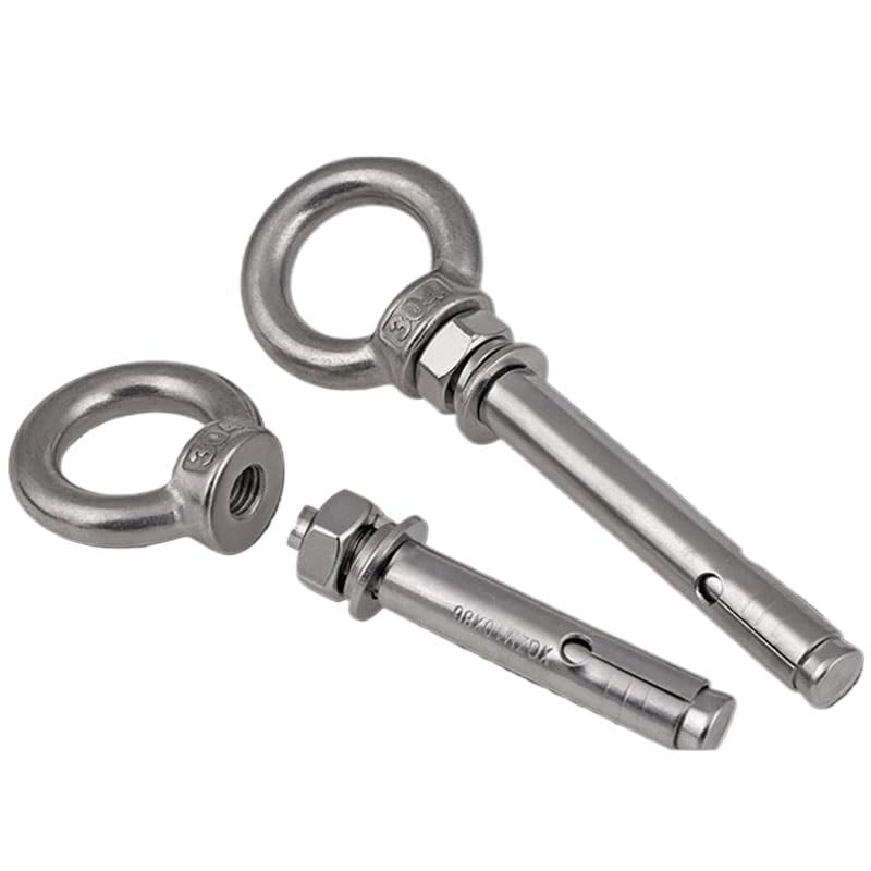 Tornillos De ExpansióN Anclajes de manguito hormigón M8 8 mm con pernos expansión argolla elevación acero inoxidable 304(M8X60mm-10pcs)