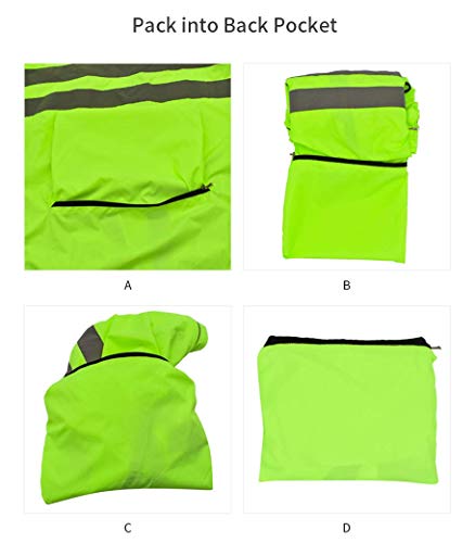 Wosawe BL225-G-00L Packable Cycling Jacket Hooded Running Coat Lightweight Biking Windbreaker thumb #5