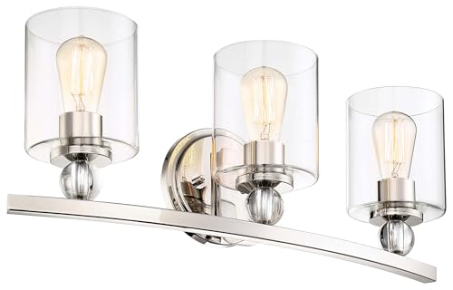 Image of Minka Lavery 3073-613 Studio 5 Vanity Bath Light, 3-Light, 180 Total Watts, 24-in H x 9-in W, Polished Nickel