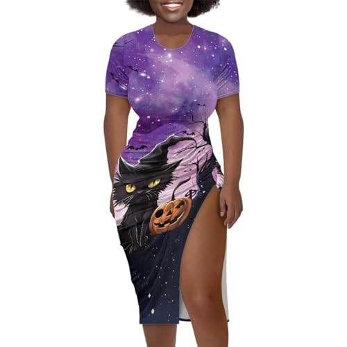 Image of Short Sleeve Dress for Women,Sexy Bodycon Dress,Plus Size Slit Dress,String Design s-4xl