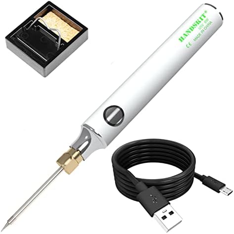 Soldering Iron Kit, 5V 8W Portable Adjustable Temperature Welding Tool Pen with USB Cable, Solder Wire and Soldering Iron Stand, Easy Apply USB Powered Mini Soldering Iron Set
