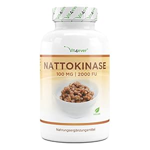 Nattokinase – 180 capsules met elk 100 mg (20.000 FU/g) – 6 maanden voorraad – laboratorium getest – hoge dosering…
