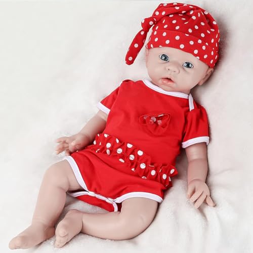 IVITA 16 inch Silicone Baby Dolls Girl Weighted 4.35 lb [NOT Vinyl] Silicone Full Body Reborn Realistic Lifelike Real Life Newborn Soft Babies with Complete Accessories & Gift Box for Kids Age 3+
