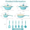 Non-Stick Cookware Set, Portable Lightweight Cast Iron Pots and Pans with Glass Lids and Nylon Utensils - 13 Piece Set, Outdoor Camping Picnic Travel（Blue） #1