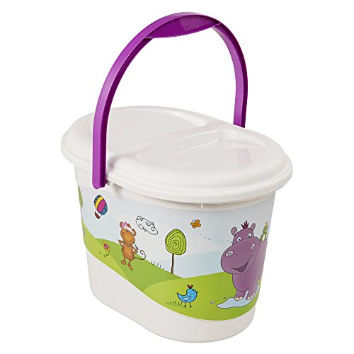 keeeper Contenedor de Pañales con Tapa y Asa Hippo, 13 L, Karol, Blanco