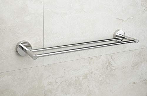 Kapitan Baño Doble Toallero 50 cm, Pulido Acero Inoxidable, Toallero de Barra Fijar Sin Taladrar, 3M VHB Cinta Adhesiva Montaje en Pared Cover