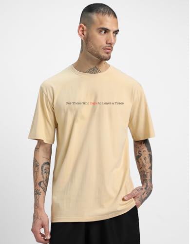 Image of Veirdo Cotton Drop Shoulder Round Neck Oversized Baggy Fit Front & Back Graphic Printed Half Sleeve T-Shirt Men (Available in from S to 2XL)