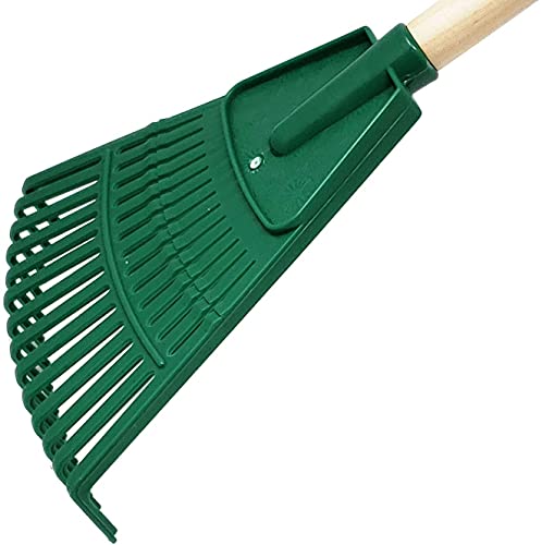Toddler Garden Rake With Solid Wood Handle Sweep Fall Leaves Lawn - Easy Grip Handle ( Lil Kids ) #TOP1