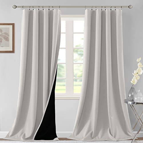 H.VERSAILTEX H.VERSAILTEX 100% Blackout Curtains for Bedroom 52" W x 96" L, Pumice Stone