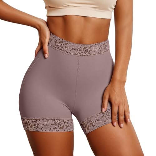 Genérico Bragas Moldeadoras De Talla Grande De Cintura Alta con Encaje para Mujer Ropa Interior Sin Que Los Glúteos Cómodas para Uso Diario (Purple S)