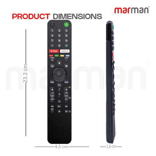 Image of marman Compatible with Sony Smart Tv Remote Control Original RMF-TX500P Model Suitable for LED Android bravia Television with Bluetooth Voice Commend, hotkeys