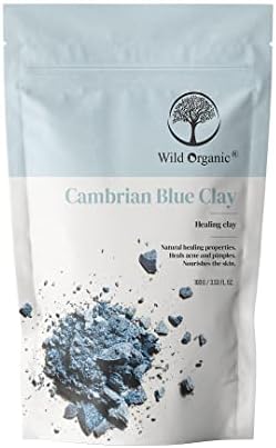 Wild Organic Cambrian Blue Clay Powder Healing Clay, Reduces Blemishes and Marks, Reduce Acne & Pimples, Nourish the skin and constructively heal skin For Men & Women 100gm