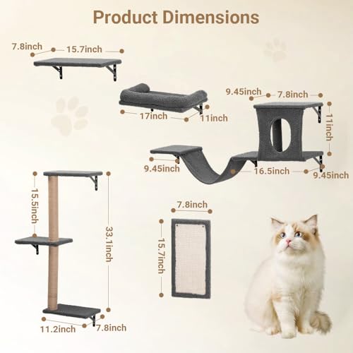 Estantes de Pared para Gatos 5 en 1 PawGiant miniatura 2