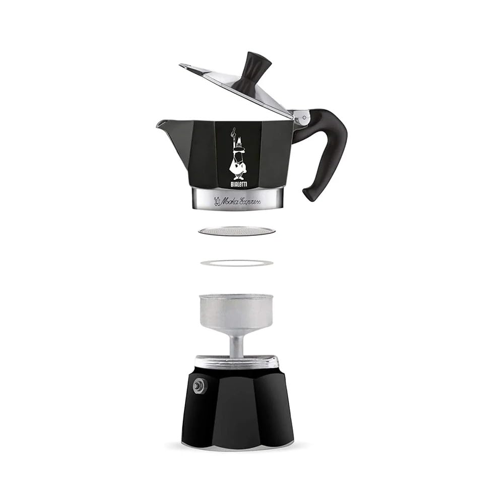 Condition photo showing New/Like New for Bialetti Moka Express Iconic Italian Stovetop Espresso Maker (Black, 6 Cups)