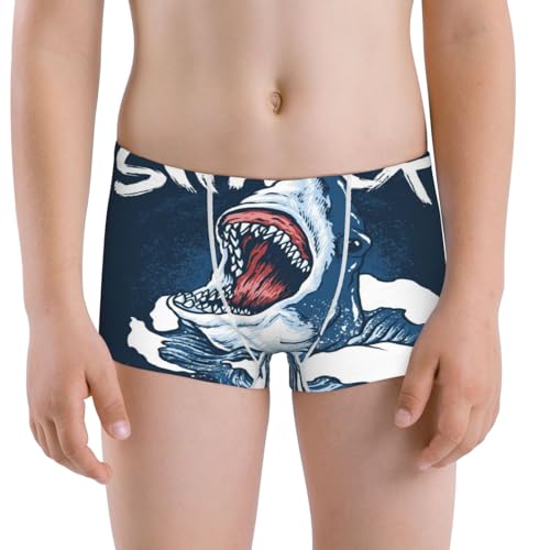 Boys' Cotton Boxer Brief Soft Underwear-Shark