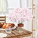 Tifuly Hydrangea Artificial Flowers -12 pcs Realistic Fake Hydrangea Silk Flowers with Stems Faux Hydrangea Flowers Heads for Office Home Party Wedding Centerpiece DIY Floral Decor (Pink)