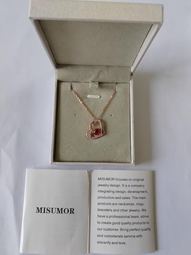 Misumor 925 Sterling Silver Necklaces For Women Silver Gold Rosegold Heart Pendant With Birthstone Jewelry Gifts For Girlfriend Mom Wife On Birthday Anniversary Valentines Day #TOP6