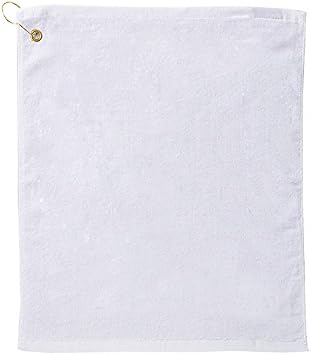 Velour bar mop towel with Corner hook &Grommet placement-White