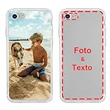 Ya en manzanajugosa.com: MXCUSTOM Funda Personalizada para Apple iPhone 7/8, Carcasa Personalizado Telefono movil Transparente Blando TPU con Foto Imagen Texto Disena (FXT-CR-P1)