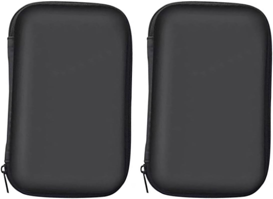 SECFOU 2pcs Eva Hard Drive Storage Bags Protective Shockproof Digital Accessories Cases for Portable External Drive and Cable Organizer, Black 12x10x4cm, Travel Electronics Accessories