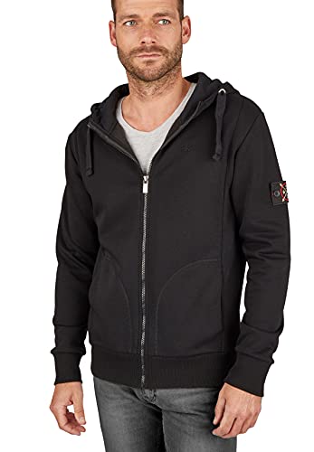 Steffen Klein Veste à capuche pour homme - Fermeture éclair - Poignets - Noir - Medium Cover
