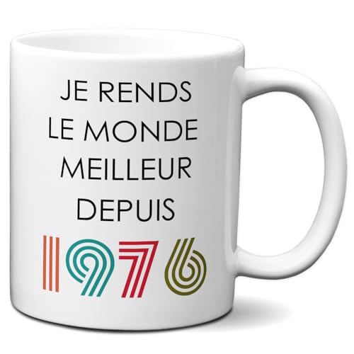 L'Esprit Des Anges Tasse Mug Cadeau Anniversaire 50 ans Femme Homme - Je Rends le Monde Meilleur - Original Personnalisé