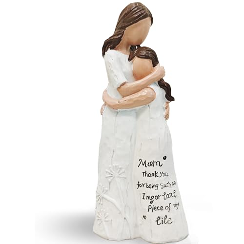 ERYRYIREI Gifts for Mom from Daughter, Birthday Mom and Daughter Hug Statue Sculpture Figurine Sentimental Gifts for Mother
