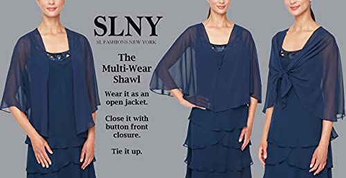 S.l. Fashions Womens Solid Chiffon Cascade Crop Shrug Blouse, Black, 3X-4X Us #TOP5